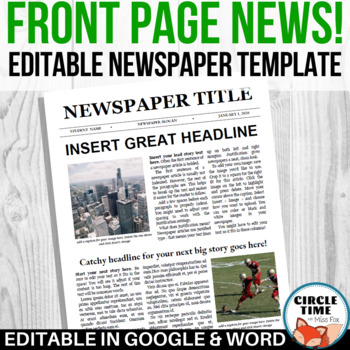 editable free newspaper template